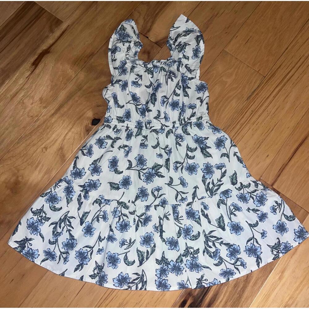 CREWCUTS GIRLS BLUE FLORAL DRESS SIZE 4T EXCELLENT COND LD8 WORN ONCE